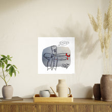 Load image into Gallery viewer, SlingShot Therapy Art Poster — Quirky Hand-Drawn Illustration with Speech Bubble