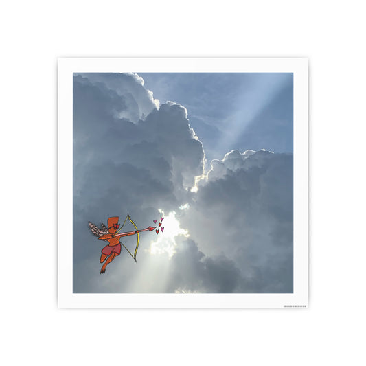 Cupid Cloud Photo Art Poster — Romantic Sky Print