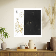 Load image into Gallery viewer, Astronaut Nightwall Art Poster — Minimal Space Illustration for Nursery &amp; Home
